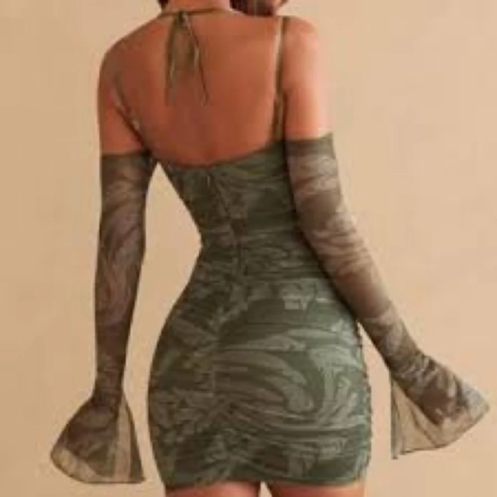 Oh Polly Olive Green Lace-Up Mini Dress - Picture 2 of 12